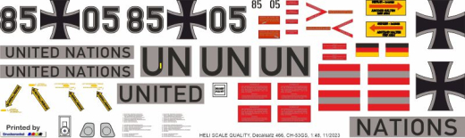 CH-53 - Bundeswehr Heer 85+05 - UN-Einsatz Mali - Decal 466 - 1:48