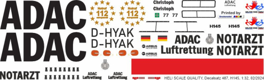 H145 / EC 145T2 - ADAC - D-HYAK Christoph 77 - Helfer sind Tabu - Decal 487 - 1:24