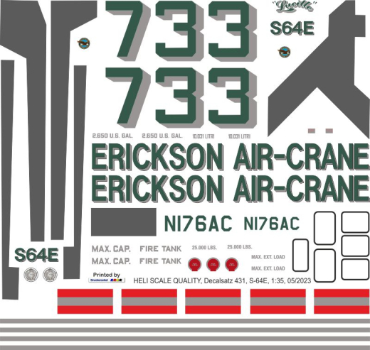 S-64E - Erickson Air-Crane - N176AC Lucille - Decal 431