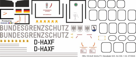 SA 330 - Bundesgrenzschutz - D-HAXF - Decal 523 - 1:32