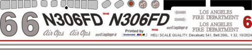 Bell 206L - LA Fire Department - N306FD - Decal 541 - 1:32