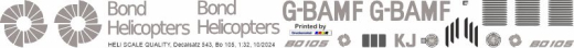 Bo 105 - Bond Helicopters - G-BAMF - Decal 543 - 1:24