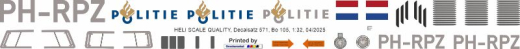Bo 105CBS - Polizei Niederlande - PH-RPZ - Decal 571 - 1:24