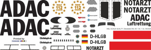 EC 135 - ADAC - D-HLGB - Decal 592 - 1:32