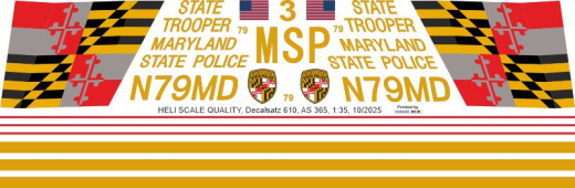 AS 365 - Maryland State Police - N79MD - Decal 610 - 1:24