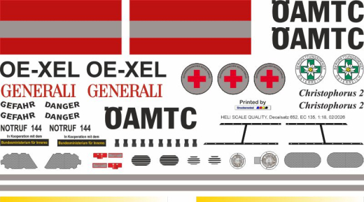 EC 135 - ÖAMTC - OE-XEL Christophorus 2 - Decal 652 - 1:32