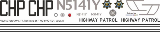 MD 500D - California Highway Patrol new - N5141Y - Decal 657 - 1:18