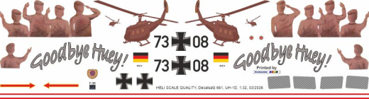 UH-1D - Bundeswehr 73+08 - Goodbye Huey - Decal 661 - 1:32