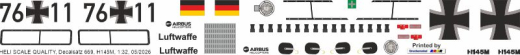 H145M / EC 145T2 - Bundeswehr Luftwaffe 76+11 - Decal 669 - 1:24