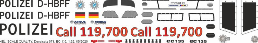 EC 135 - Polizei Bayern - D-HBPF - Call 119,700 - Decal 671 - 1:32