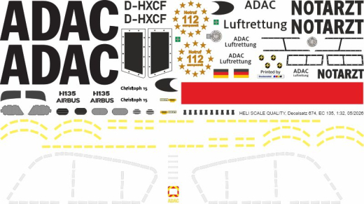 EC 135 - ADAC - D-HXCF Christoph 15 - Decal 674 - 1:32