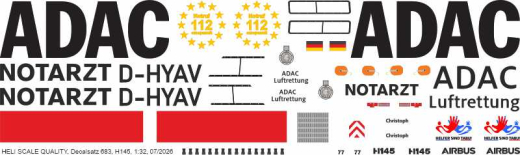 H145 / EC 145T2 - ADAC - D-HYAV Christoph 77 - Helpers are off limits - Decal 683 - 1:24