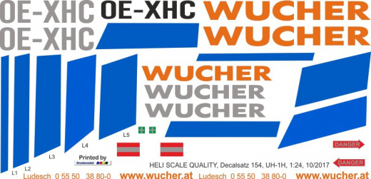 UH-1H - Wucher Helicopter - OE-XHC - Decal 154 - 1:48