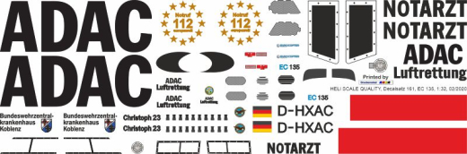 EC 135 - ADAC - D-HXAC - Decal 161 - 1:32