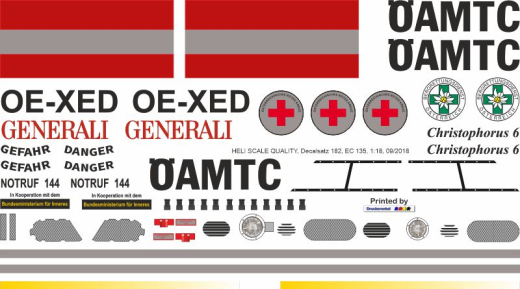 EC 135 - ÖAMTC - OE-XED - Decal 182 - 1:32
