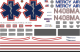 Bell 222 - Mercy Air - N408MA - Decal 294 - 1:48