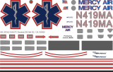 Bell 222 - Mercy Air - N419MA - Decal 258 - 1:48